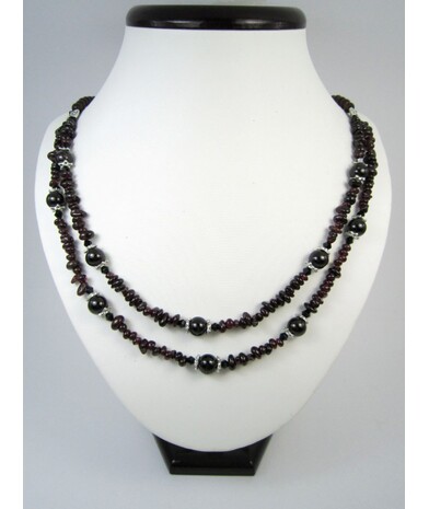 Exclusive garnet necklace "Laconicity"