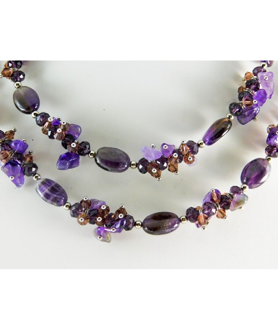 Exclusive Amethyst necklace "Dahlia"