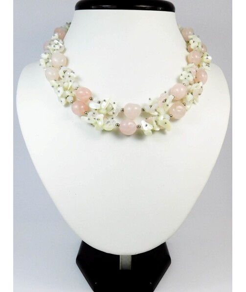 Exclusive quartz necklace "Pink Tenderness"