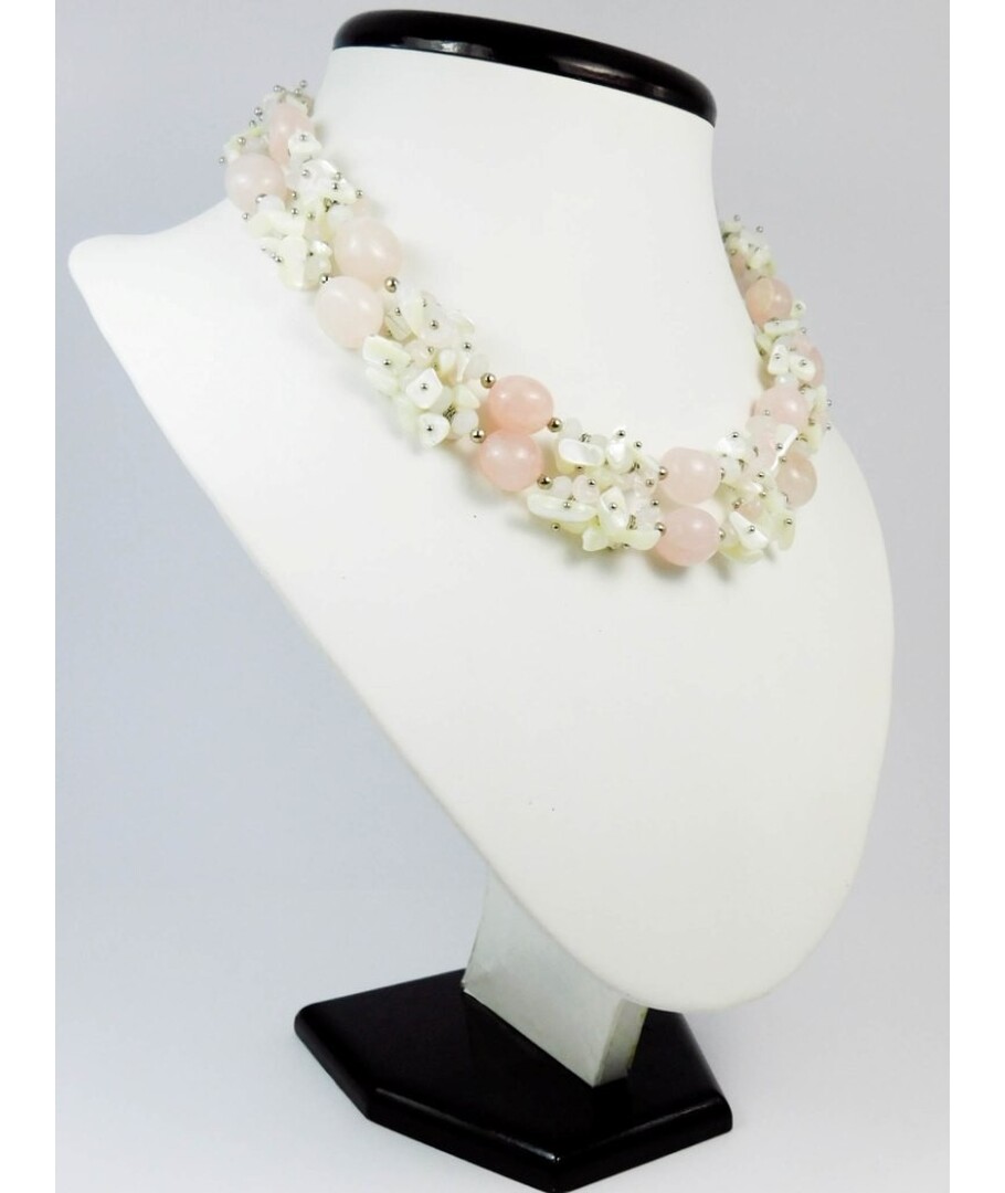 Exclusive quartz necklace "Pink Tenderness"