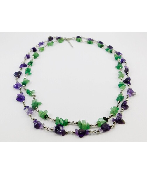 Exclusive necklace "Nature" Amethyst, jade crumb