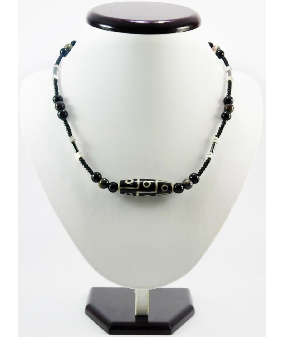 Exclusive men's necklace "Tibetan secret" DZI bead