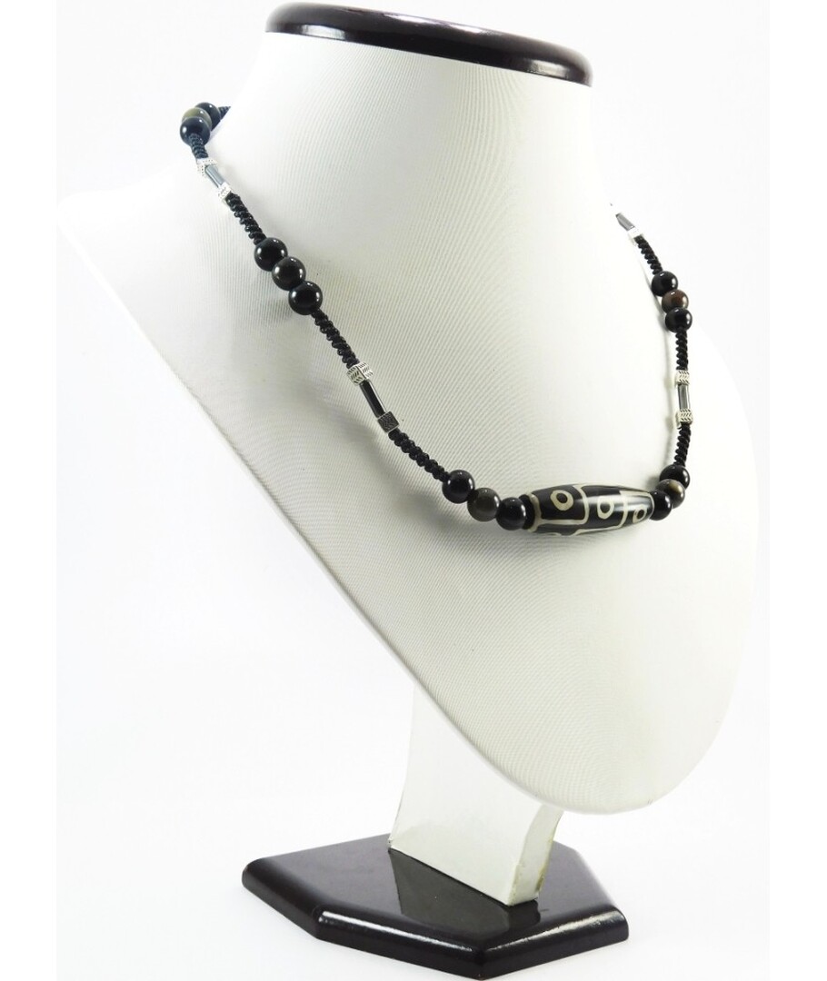 Exclusive men's necklace "Tibetan secret" DZI bead