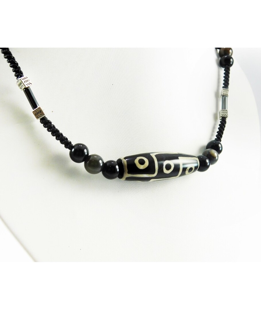 Exclusive men's necklace "Tibetan secret" DZI bead