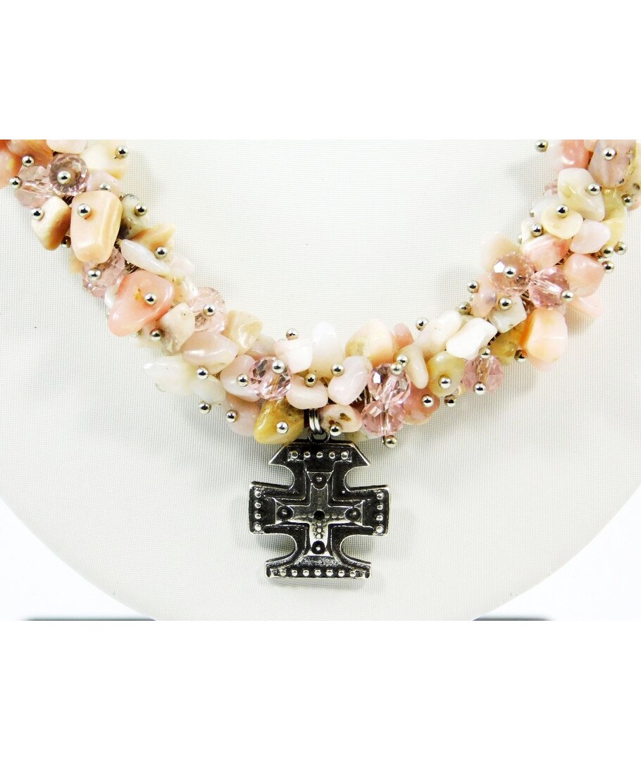 Exclusive necklace "Dreams from Paris" Rhodonite