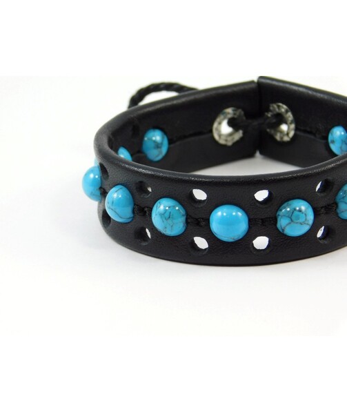 Exclusive Turquoise leather bracelet