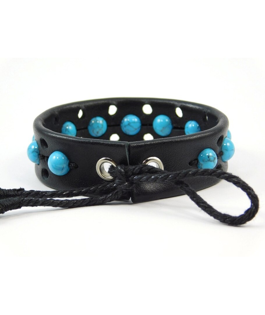 Exclusive Turquoise leather bracelet