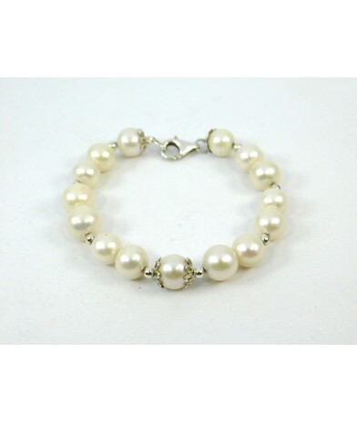 Exclusive pearl bracelet, silver