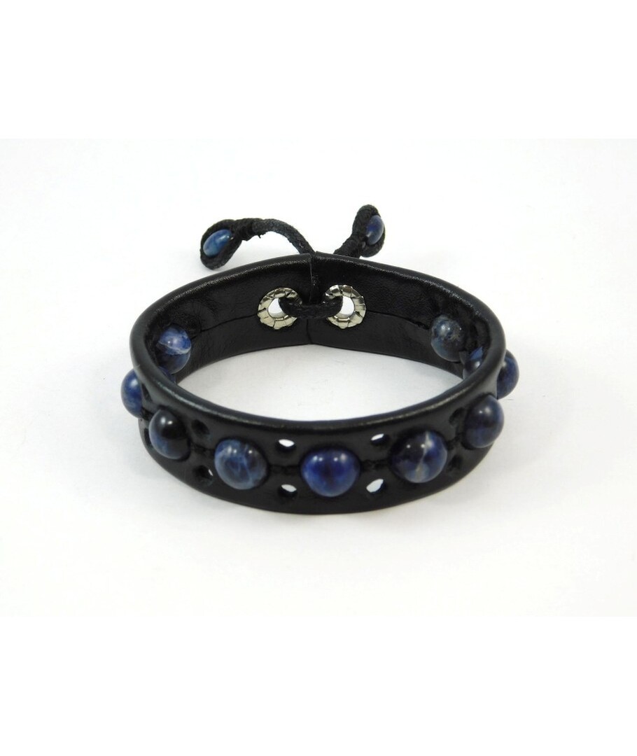 Exclusive Sodalite leather bracelet