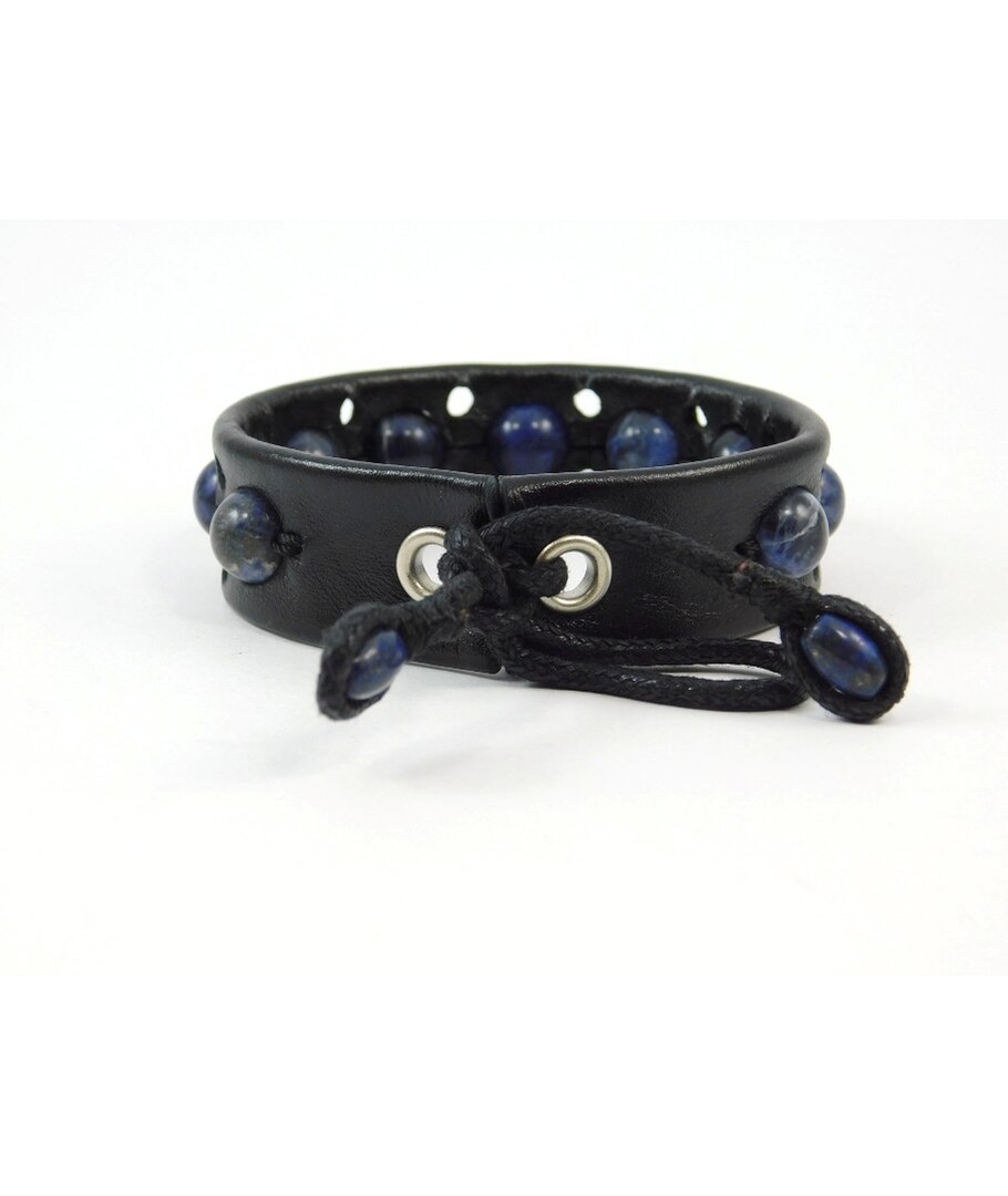 Exclusive Sodalite leather bracelet