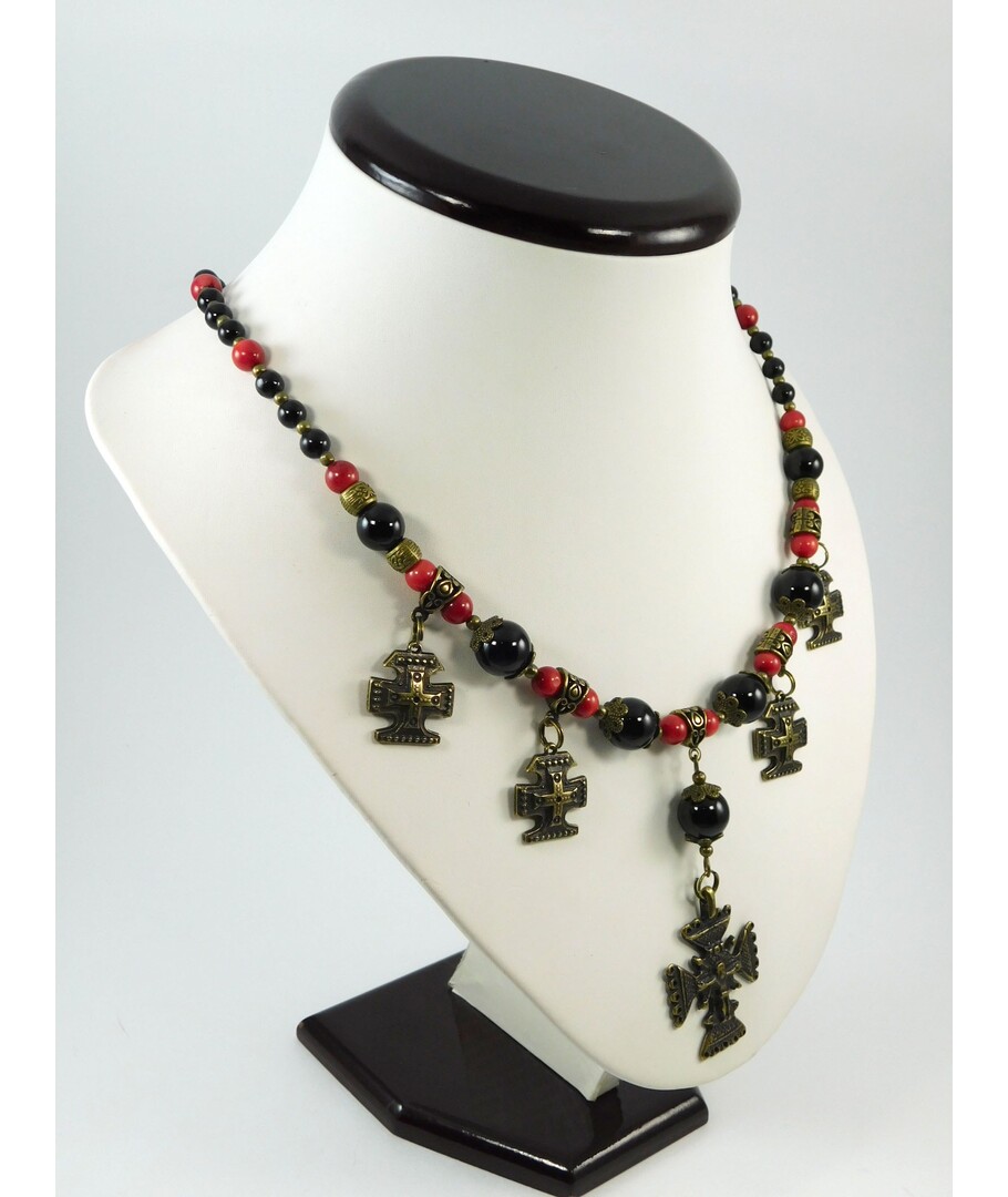 Exclusive necklace "Slava" Coral