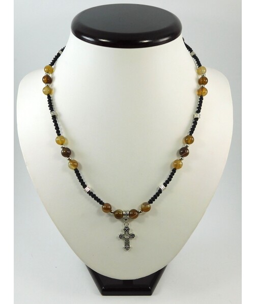 Exclusive men's agate necklace "Dragobrat"															