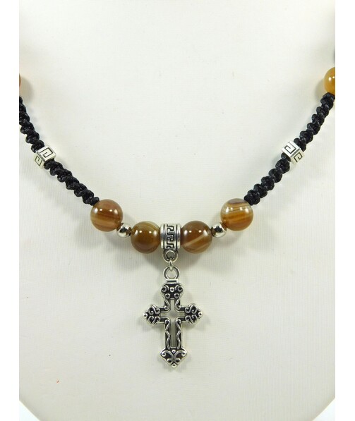 Exclusive men's agate necklace "Dragobrat"															