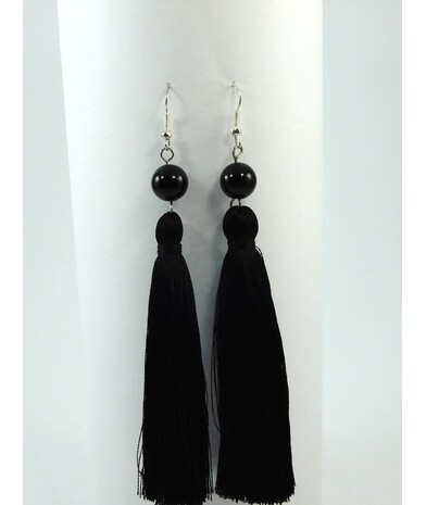 Agate tassel earrings