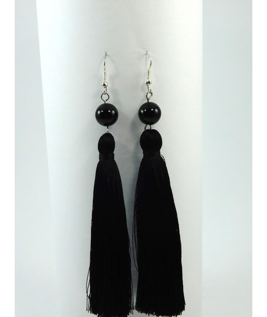 Agate tassel earrings