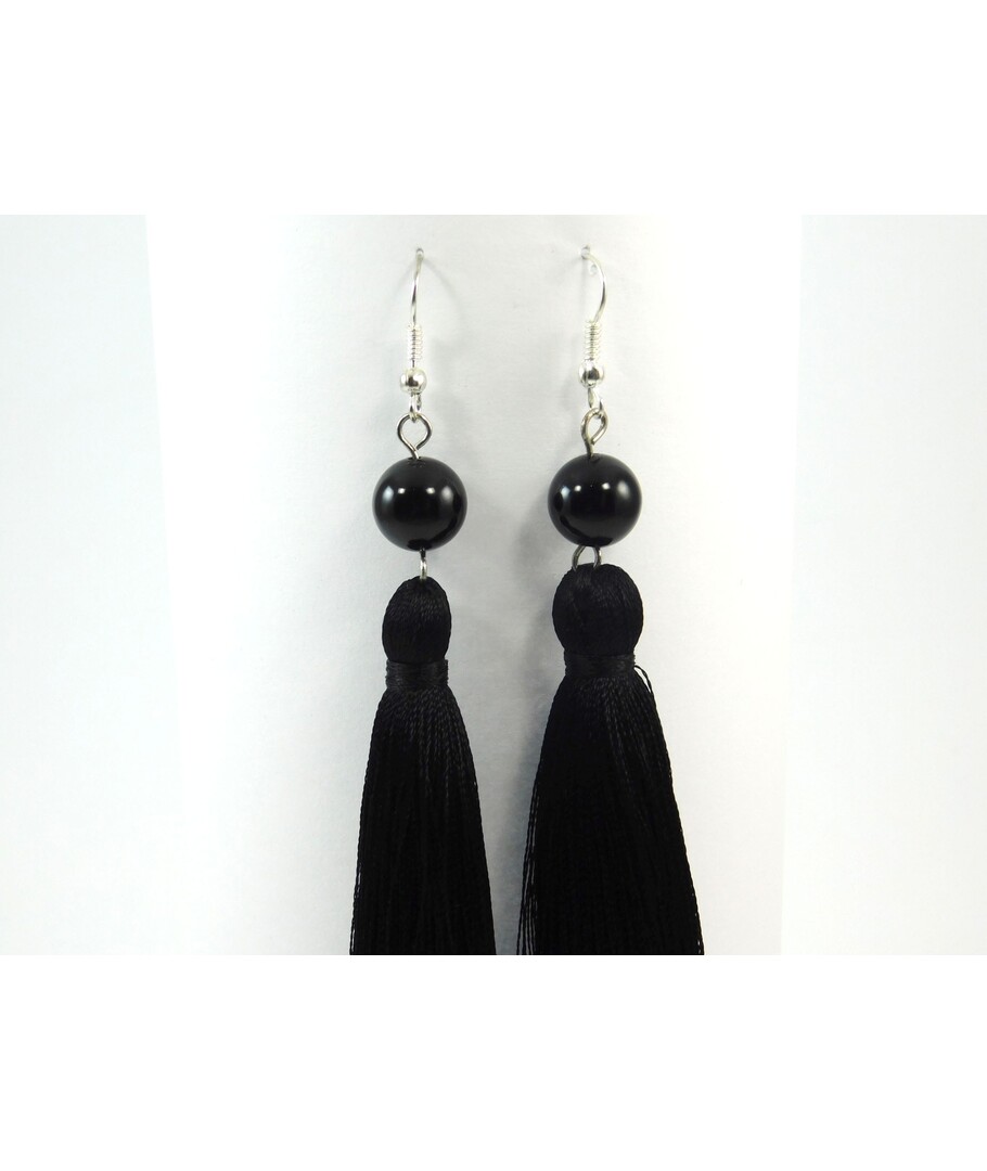 Agate tassel earrings