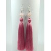 Exclusive rose quartz tassel earrings