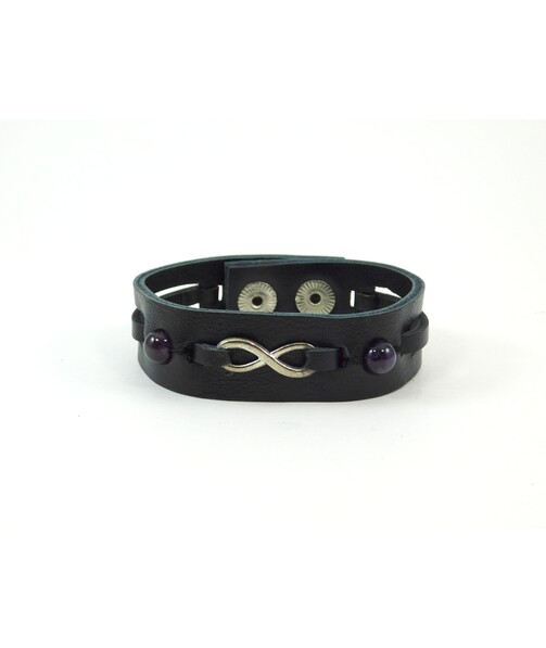 Exclusive Amethyst leather bracelet