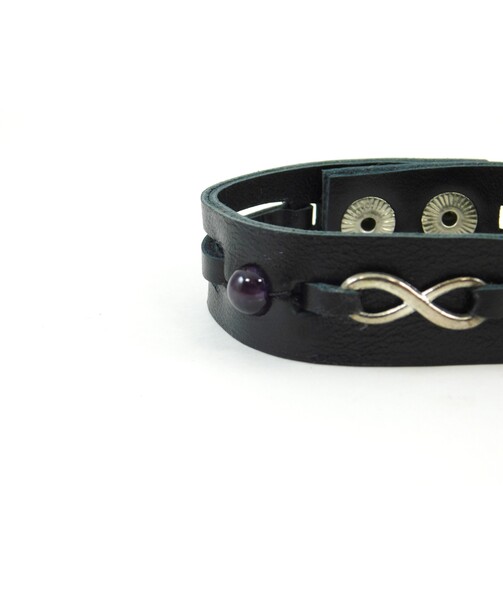 Exclusive Amethyst leather bracelet