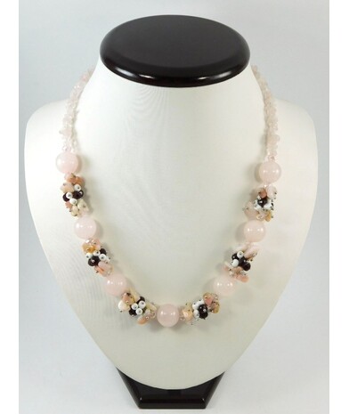 Exclusive necklace "Melody of the heart" Rose quartz