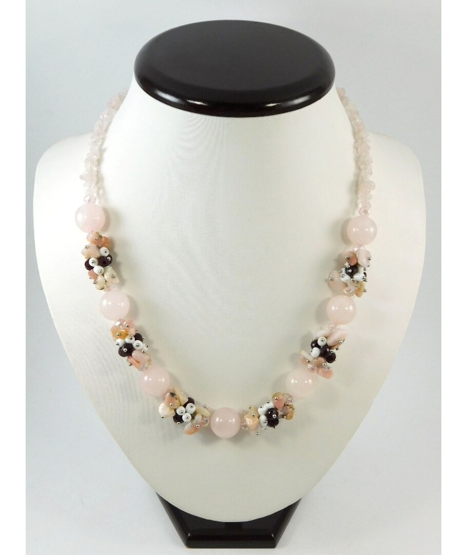 Exclusive necklace "Melody of the heart" Rose quartz