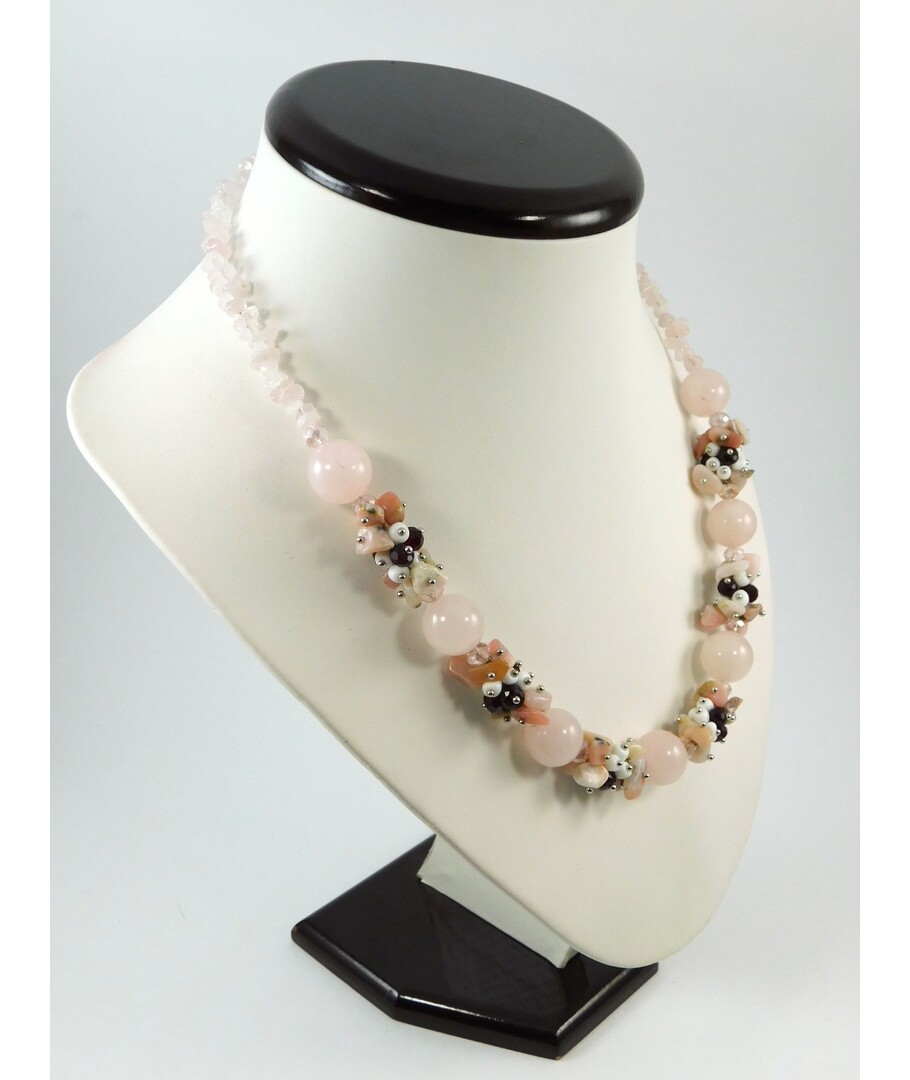 Exclusive necklace "Melody of the heart" Rose quartz