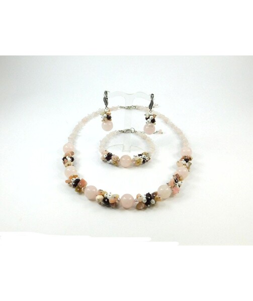 Exclusive necklace "Melody of the heart" Rose quartz