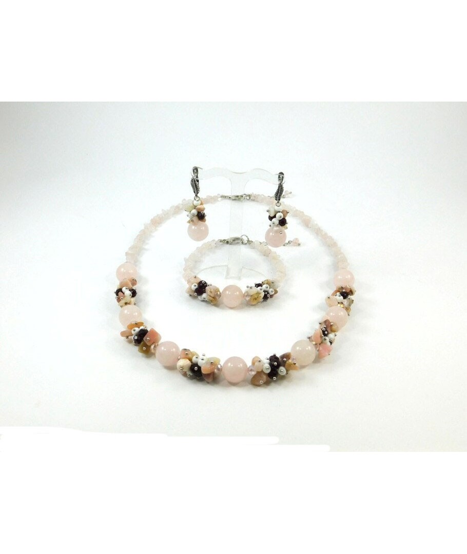 Exclusive necklace "Melody of the heart" Rose quartz