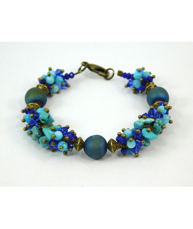 Exclusive bracelet "Constellation", Agate, Turquoise