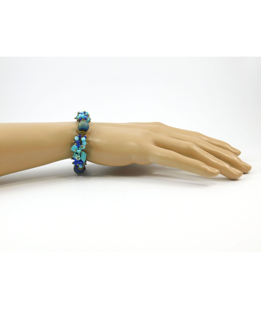 Exclusive bracelet "Constellation", Agate, Turquoise