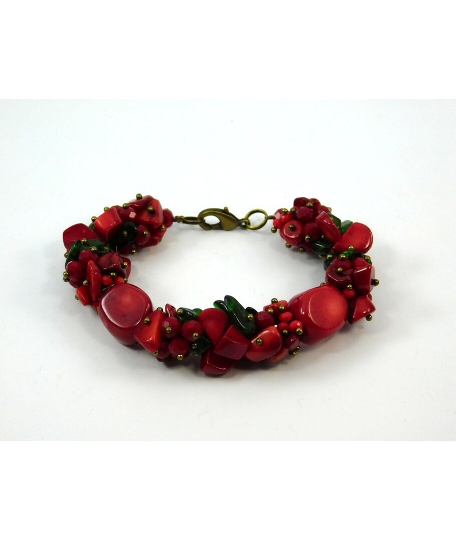 Exclusive bracelet Coral, Malachite