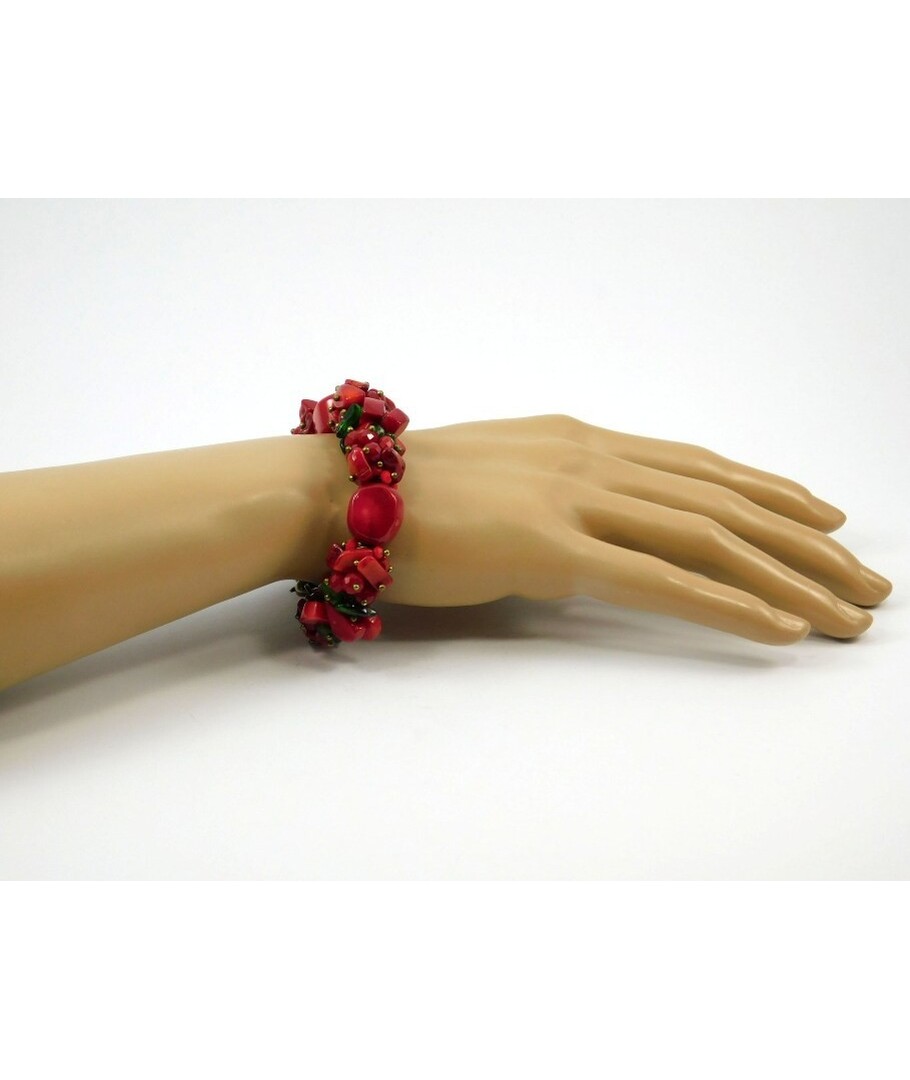 Exclusive bracelet Coral, Malachite