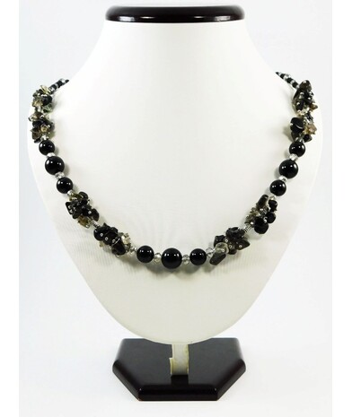 Exclusive necklace "Chocofini" Agate, Topaz