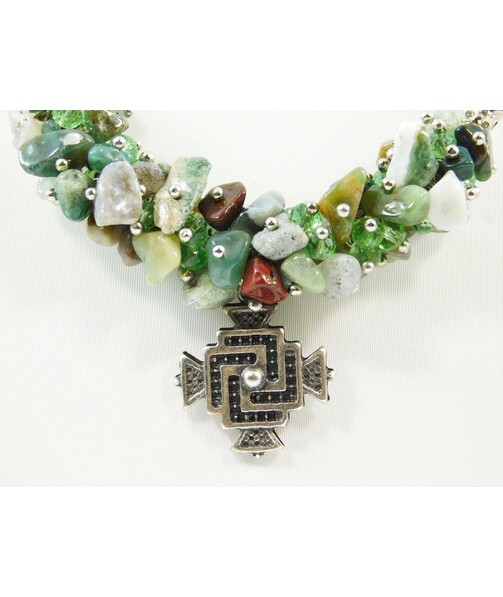 Exclusive necklace "Korason" Jasper, Chrysoprase