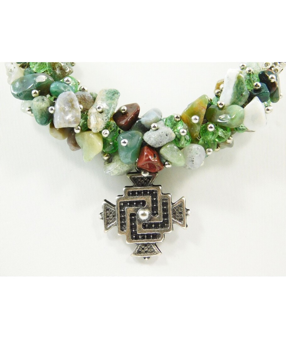 Exclusive necklace "Korason" Jasper, Chrysoprase