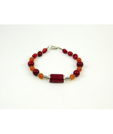 Exclusive bracelet "Tree of Life", Coral, Carnelian