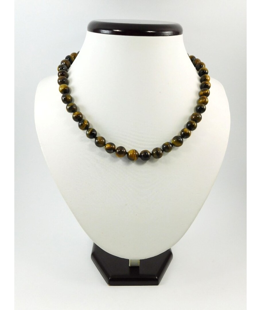 Necklace Tiger's eye ball 10 mm.  																	