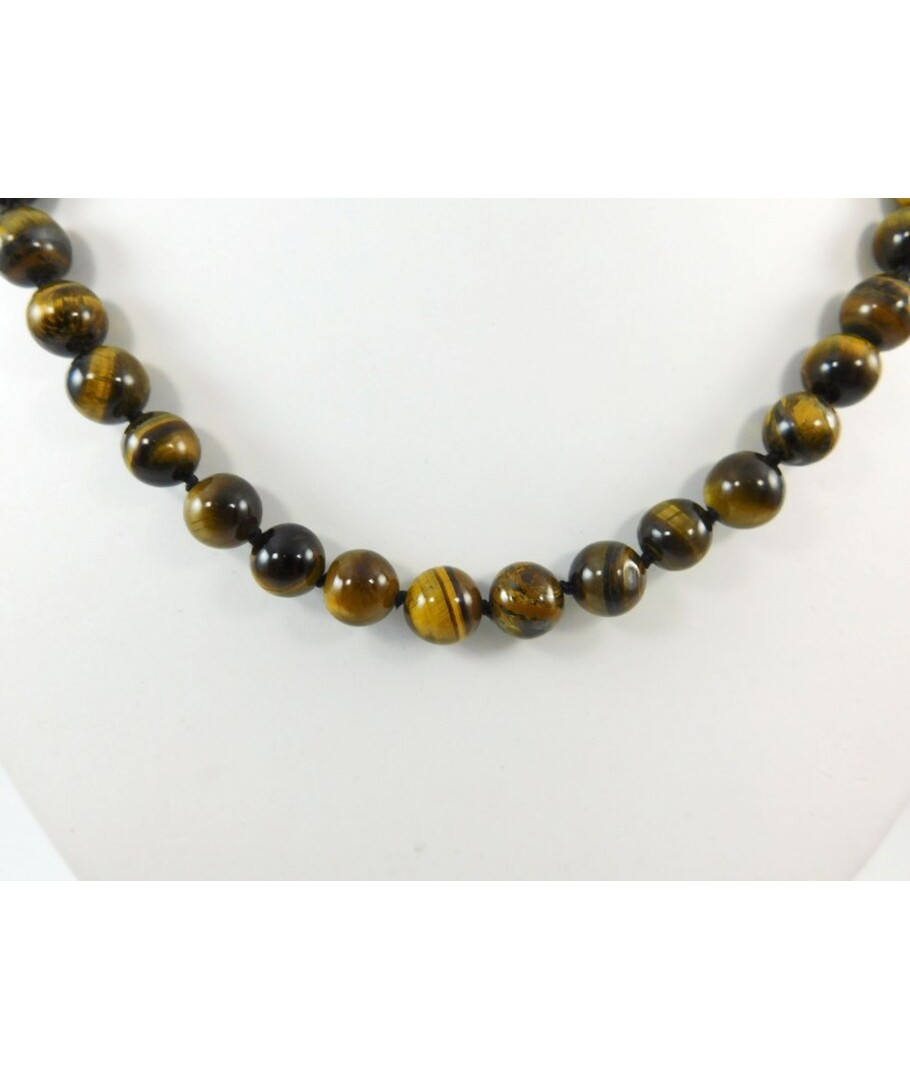 Necklace Tiger's eye ball 10 mm.  																	