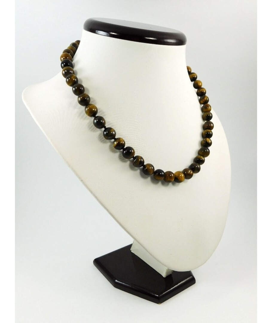 Necklace Tiger's eye ball 10 mm.  																	