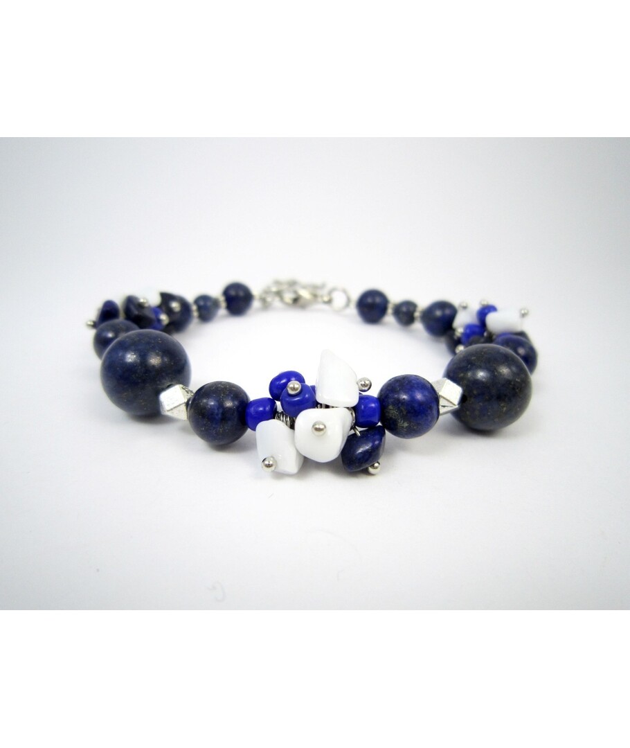 Exclusive bracelet "Serenade" Lapis lazuli, Agate