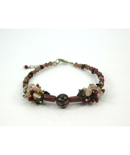 Exclusive bracelet "Autumn asters" Rhodonite