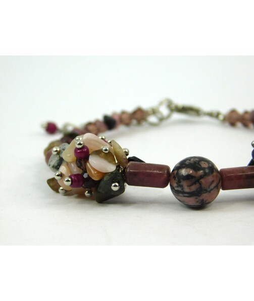 Exclusive bracelet "Autumn asters" Rhodonite