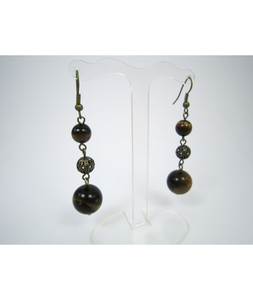 Exclusive Tiger's Eye Earrings with "Echoes of Centuries" Charms