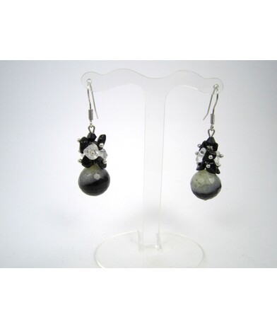 Exquisite agate earrings "Queen of Spades"