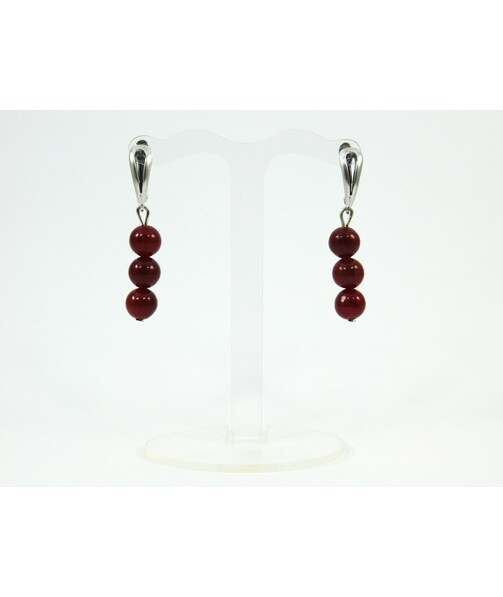 Carnelian earrings 8 mm