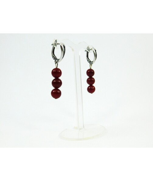 Carnelian earrings 8 mm