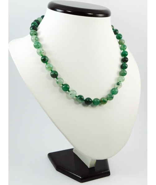 Chalcedony necklace green 10 mm