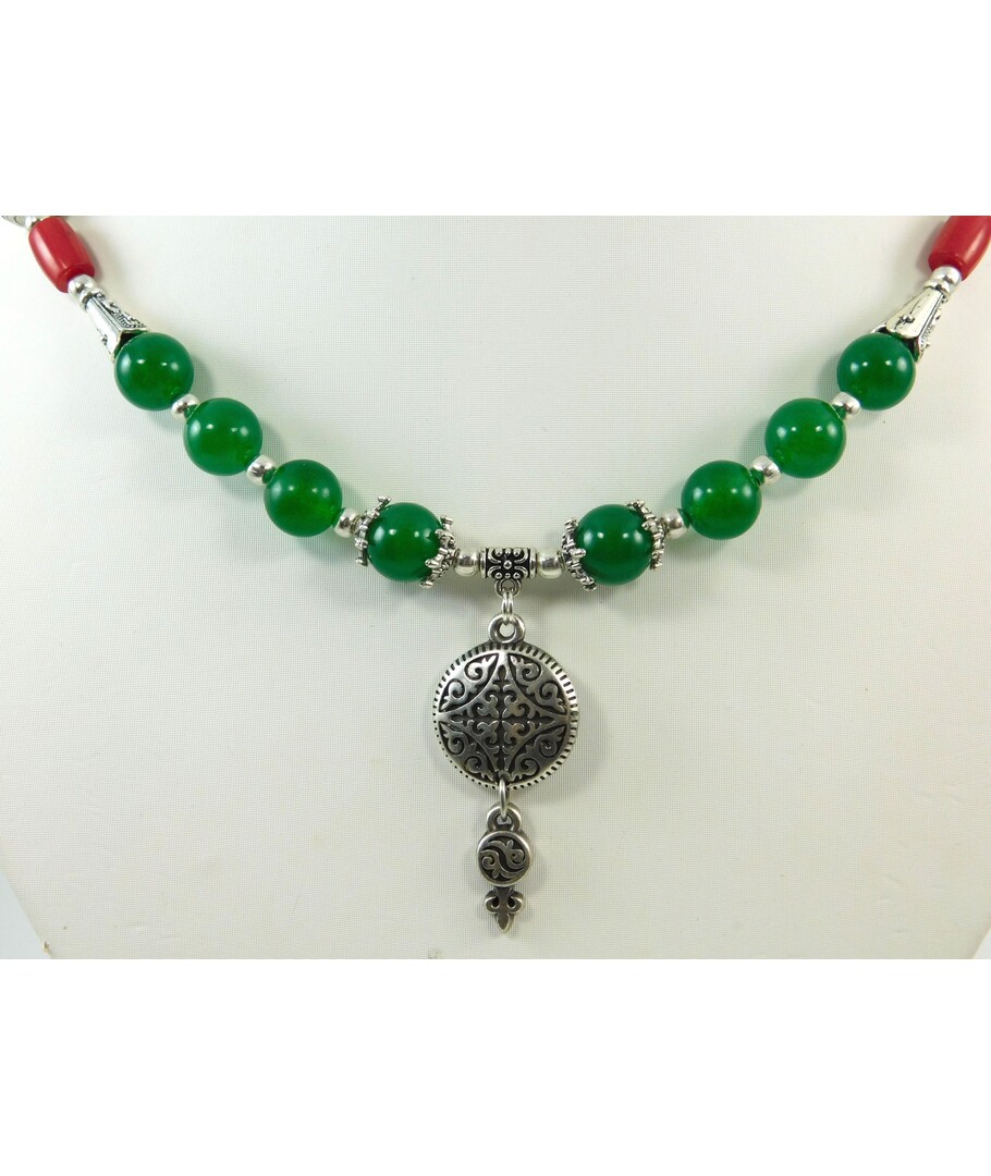 Exclusive necklace "Green Flame" Chrysoprase