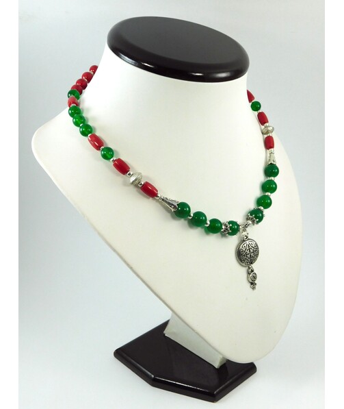 Exclusive necklace "Green Flame" Chrysoprase