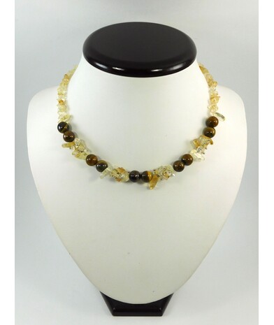 Exclusive necklace Tiger's eye, Citrine